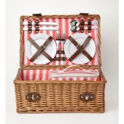 Outlet 🤩 Heritage Wicker Picnic Basket For 4 In Natural 🧨