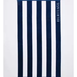 Best Pirce ❤️ Heritage Santorini Resort Stripe Beach Towel In Navy/White 😉