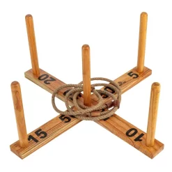 Flash Sale ⭐ Jenjo Giant Wooden Rope Ring Toss Quoits Outdoor Game Set 🤩