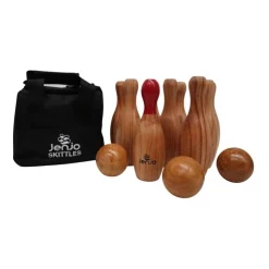 Deals 💯 Jenjo Outdoor Wooden Skittles Bowling Lawn Game Set 🤩