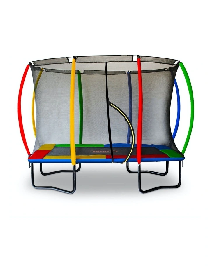 Cheapest π Kahuna Trampoline 6 Ft X 9 Ft Rectangular Outdoor With Mat Pad Net Rainbow π