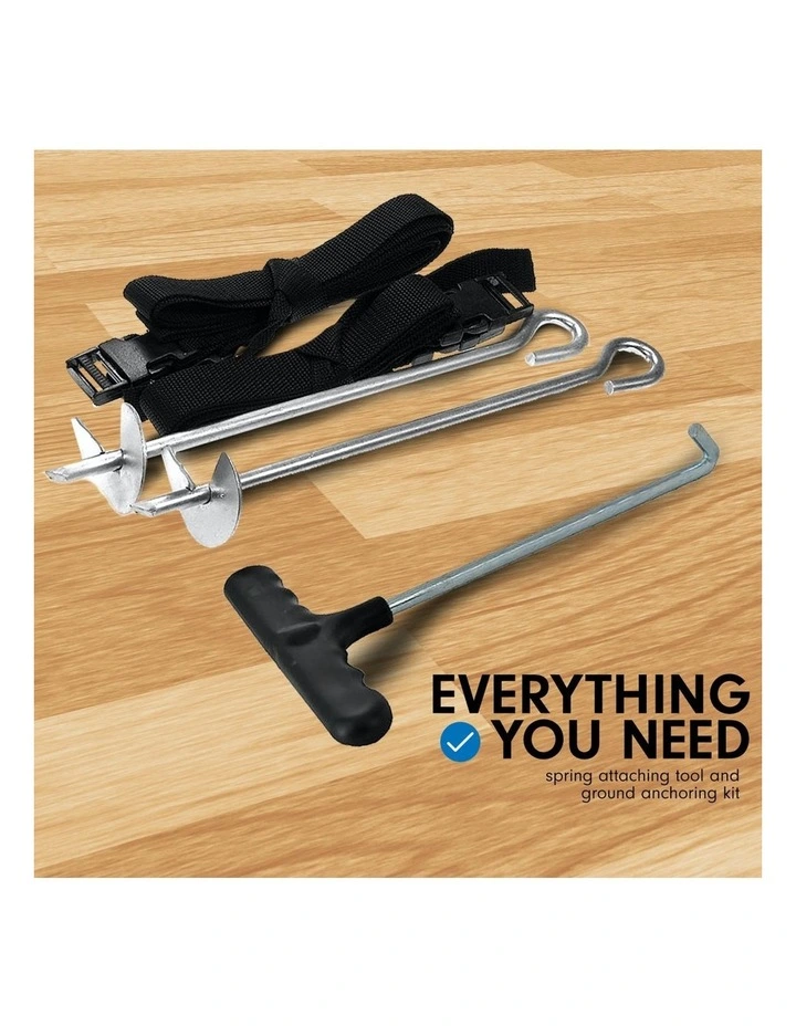 Cheapest π Kahuna Trampoline 6 Ft X 9 Ft Rectangular Outdoor With Mat Pad Net Rainbow π - Image 6