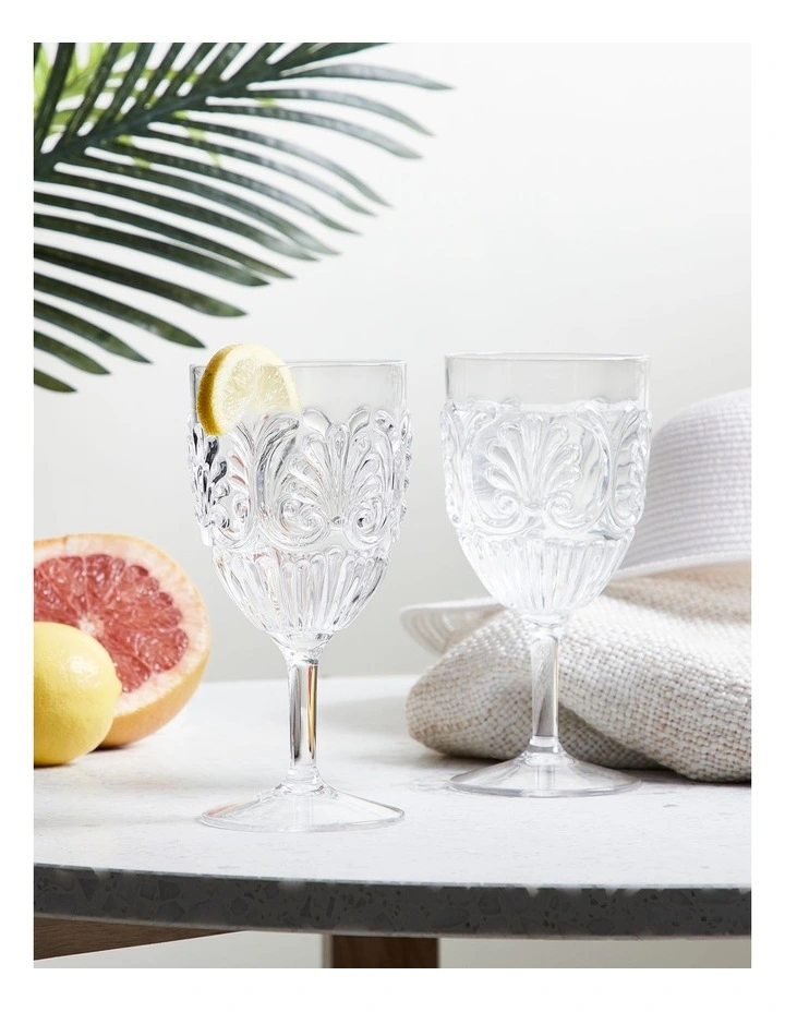 New π Heritage Medallion Wine Goblet 2 Pack In Clear π - Image 3