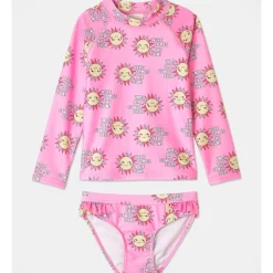 Best deal π Milkshake Long Sleeve Rashie π Bikini Bottom Two Piece π©± Swimsuit In Pink π