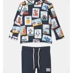 Coupon 🧨 Jack & Milly Jim Long Sleeve Rash Vest Set In Navy ❤️