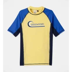 Coupon ❤️ Bauhaus Recycled & Chlorine Resistant Short Sleeve Rashvest In Yellow/Blue ✨