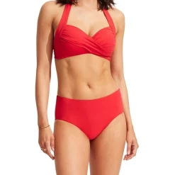 Best deal ❤️ Seafolly Twist Soft Cup Halter Swim Top In Chilli Red 🔥