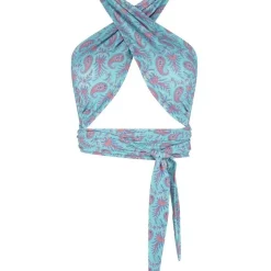 Cheap 🔥 Tigerlily Ainsley Lucia Wrap Top In Turquoise Paisley ⌛