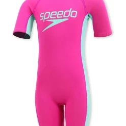 Budget 💯 Speedo Short Sleeve Wetsuit In Pink/Green 🌟