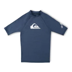 Brand new 😍 Quiksilver All Time Short Sleeve Youth Rashguard In Navy ⌛