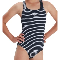 Discount 😉 Speedo Printed Medalist One Piece In Navy/White 🔔