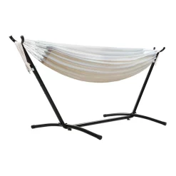 Hot Sale 🔥 Gardeon Camping Hammock With Stand In White 😀