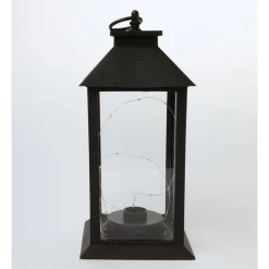 Buy ⭐ Heritage LED Lantern With Micro LEDs 14x14x30 In Black 🛒